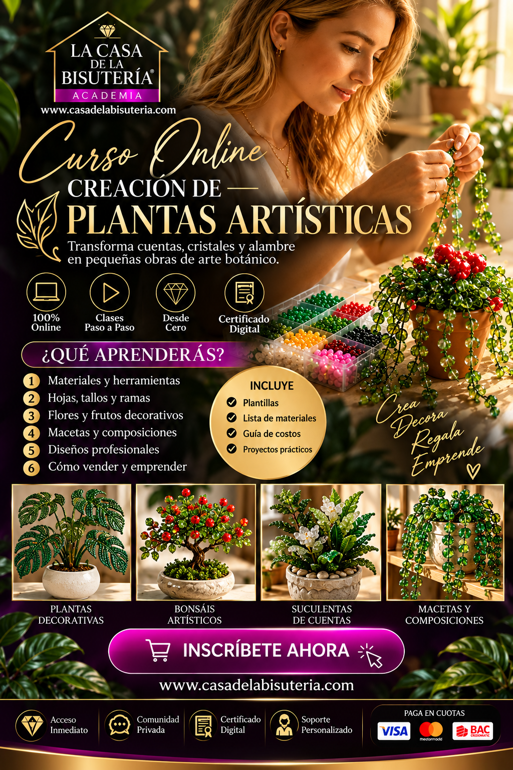 Master Class en alambrismo y arte botánico en bisutería japonesa