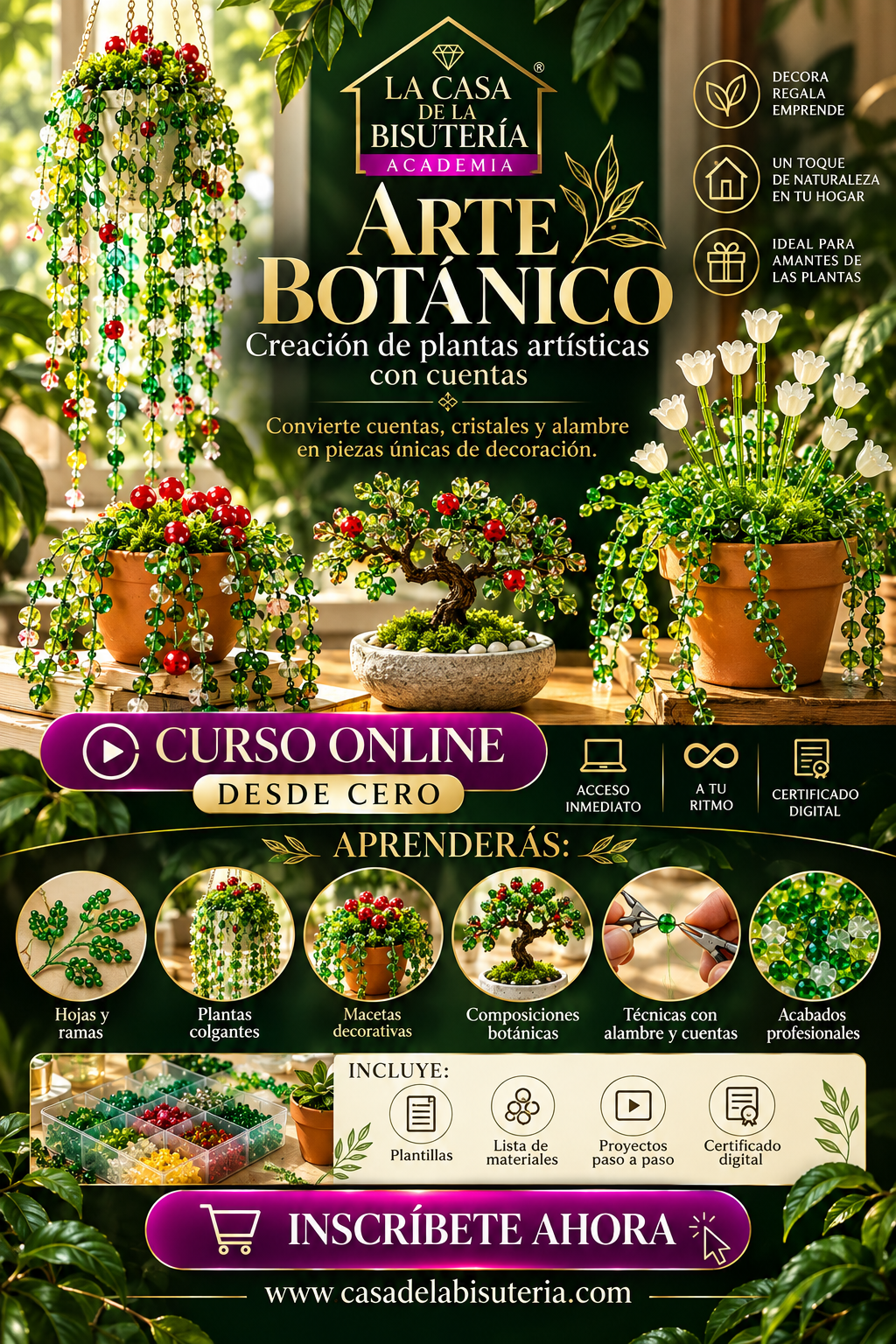 Master Class en alambrismo y arte botánico en bisutería japonesa