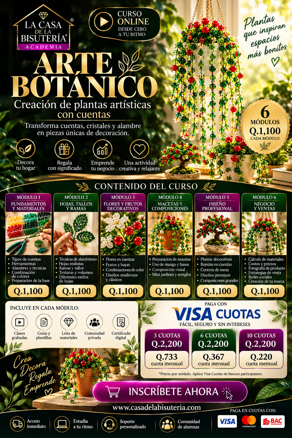 Master Class en alambrismo y arte botánico en bisutería japonesa