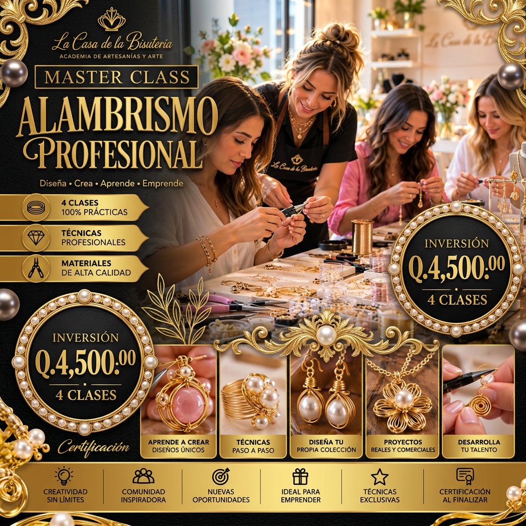 Master Class de Alambrismo Profesional, materiales incluidos, La Casa de la Bisutería