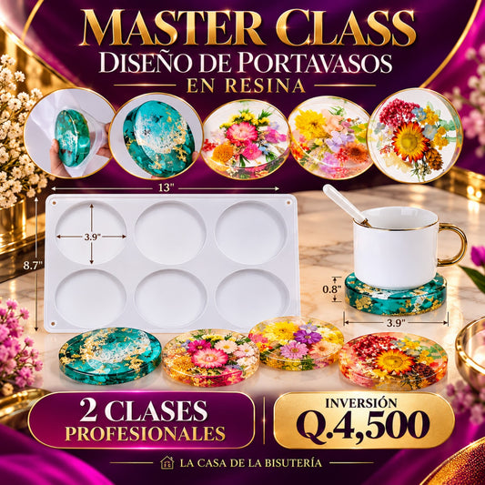Portada de la Master Class de diseño de portavasos en resina