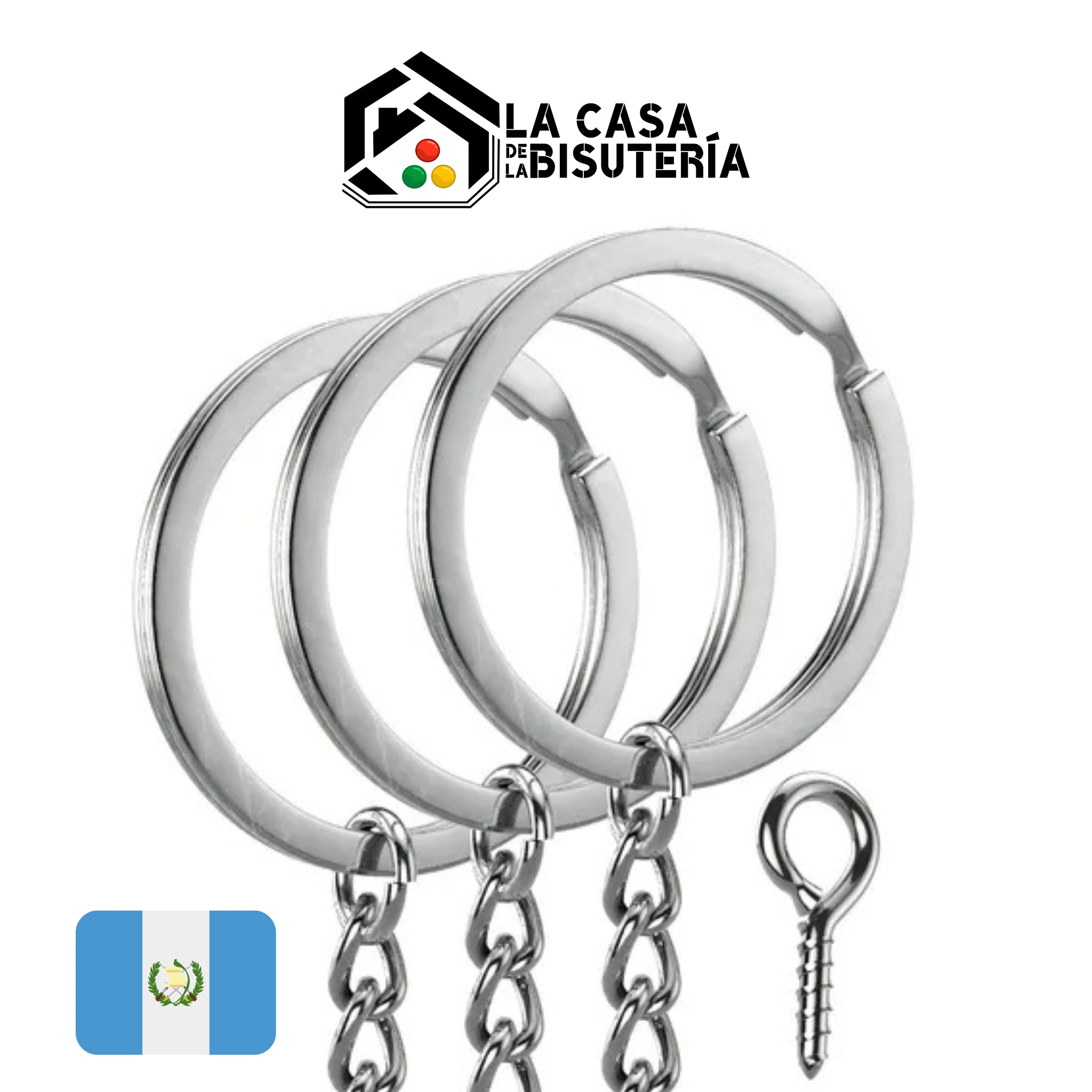 Keyrings with eyelet screw