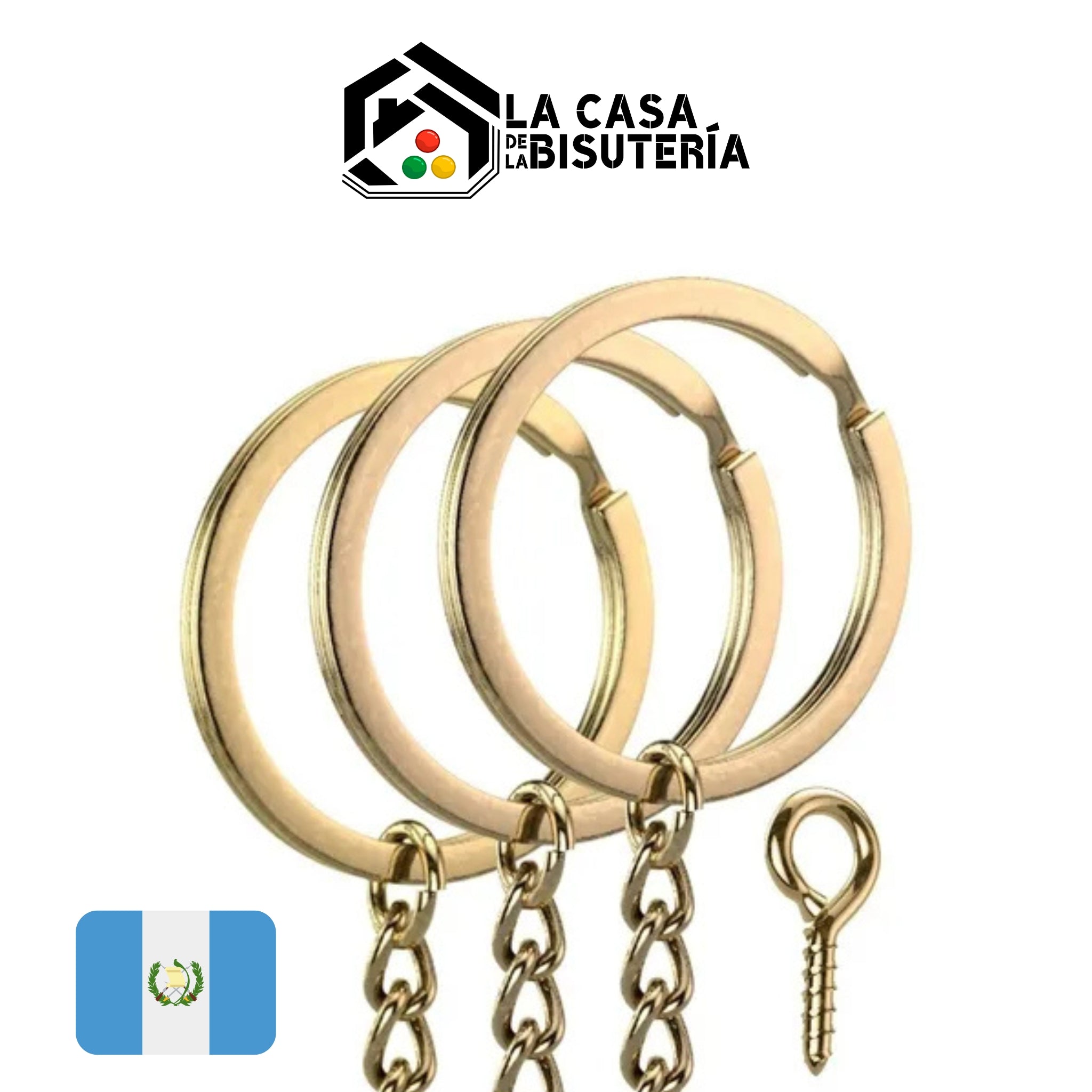Keyrings with eyelet screw